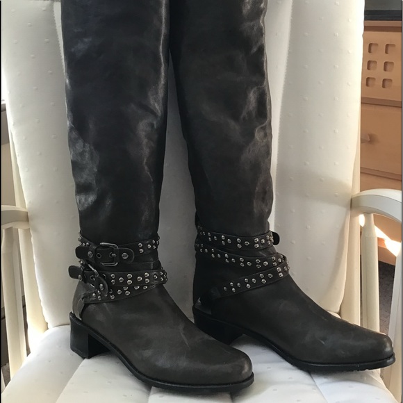 Stuart Weitzman Charcoal Grey knee high boots - Picture 1 of 5